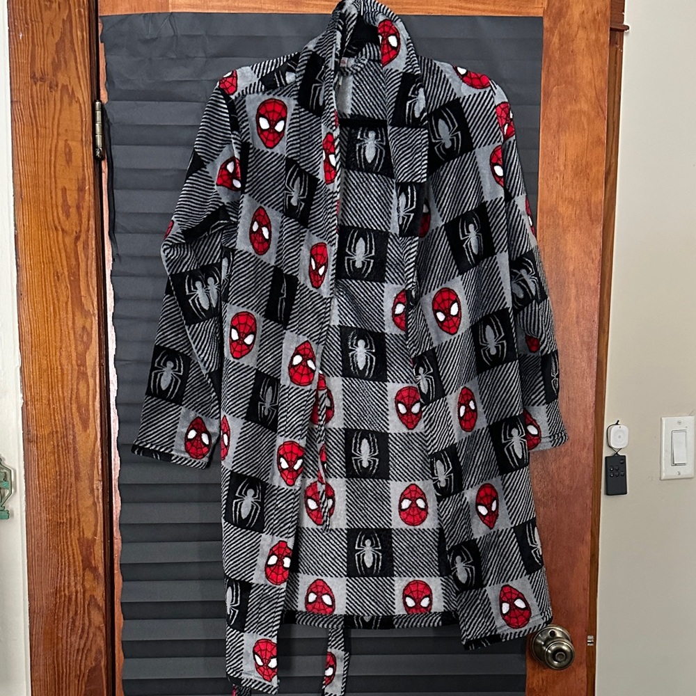 Spiderman Black and Red Checkered Kids Coat